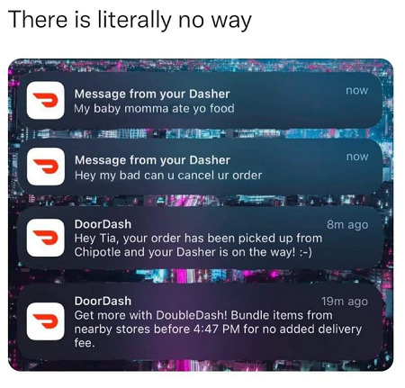 DoorDash Baby Mama Meme