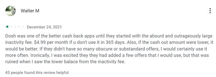 Dosh reviews Google