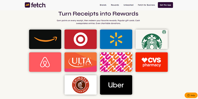 Fetch Rewards gift cards