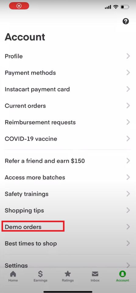 Instacart-app-demo-orders