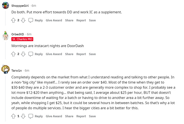 Instacart-vs-DoorDash-reddit