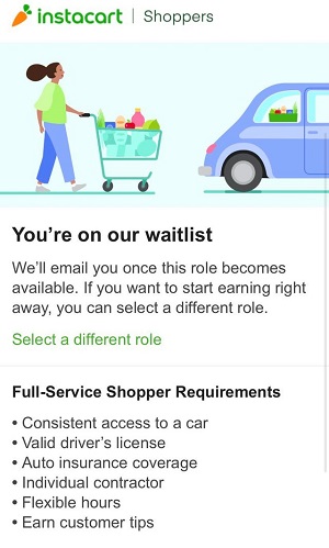 Instacart-waiting-list-message