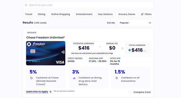 Kudos compare cards