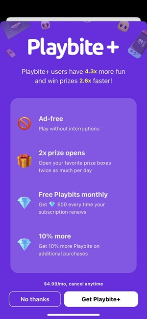 Playbite+ Membership