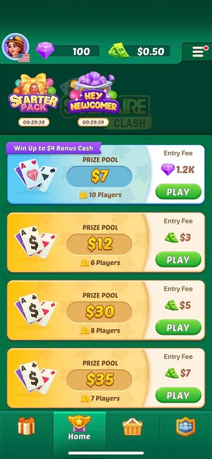 Solitaire Clash cash tournaments