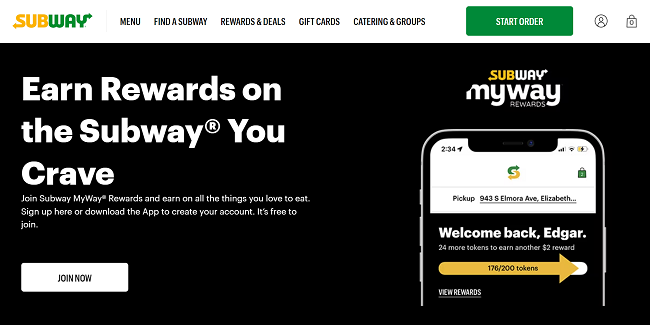 Subway MyWay rewards