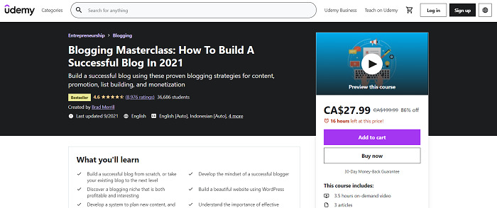 Udemy-blogging-course