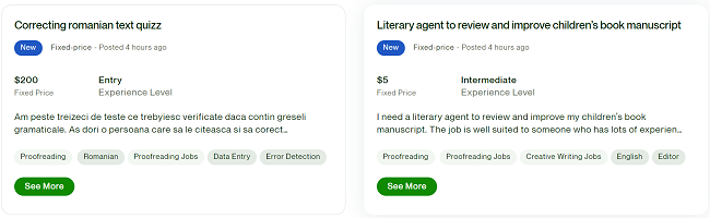 Upwork proofreading jobs