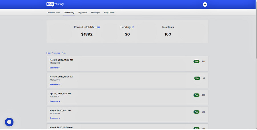 UserTesting pay