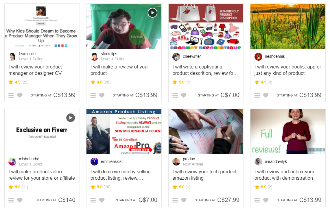 fiverr write reviews for money