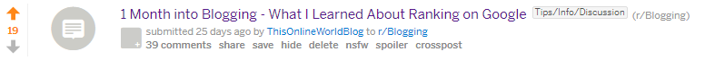 Reddit for Blogging Post
